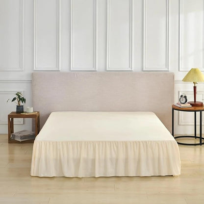 Bed Skirt Full Size Ruffled Bed Skirt with Split Corners, Full Bed Skirts 14 Inch Drop with Platform, 14'' Full, Beige
