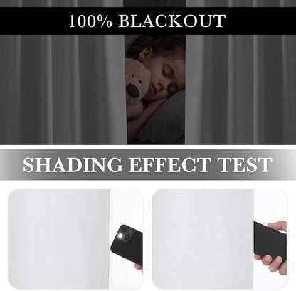 RYB HOME 100% Blackout Velvet Curtains, Thermal Insulated Room Darkening Back Tab and Rod Pocket Curtains for Living Room Nursery Bedroom, White, 52W x 90L, 2 Panels
