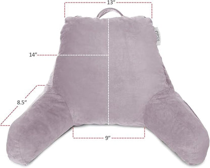 Nestl Reading Pillow for Kids & Teens with Shredded Memory Foam, Backrest Pillows for Reading, Watching, and Gaming, Use on the Couch, Bed, or Floor Adjustable Support with Washable Cover Dusty Purple
