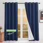 KGORGE 4-in-1 Soundproof Anti Dust 100% Blackout Curtains with Melt-Blown Layer Noise Reducing Thermal Insulating Window Drapes for Bedroom Nursery, W 52 x L 84, Navy Blue, 2 Panels