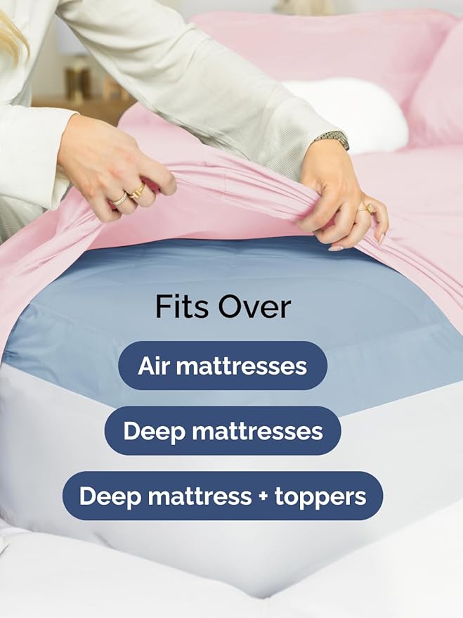 Extra Deep Cal King Sheet Set - 6 Piece Breathable & Cooling Sheets - Hotel Luxury Bed Sheets Set - Easy Fit - Soft, Wrinkle Free & Comfy Sheets Set - Lavender Pink Sheet Set with Extra Deep Pockets