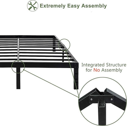 45MinST 18 Inch Maximum Storage Bed Frame/Reinforced Platform /3500lbs Heavy Duty/Easy Assembly/Mattress Foundation/Steel Slat/Noise Free, Full