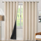 BGment Thermal Insulated 100% Blackout Curtains 84 Inch Length 2 Panels, Total Light Blocking Curtains for Bedroom, Grommet Window Drapes with Thick Black Liner, 60 Inch Wide Each Panel, Champagne