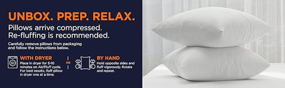 Amazon Basics Square Hypoallergenic Pillow Insert, Sofa Bed Couch Decorative Stuffer, 18", 4 Pack