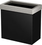 Gatco 1918SN Modern Rectangle Waste Basket, Matte Black and Satin Nickel Combo - Stainless Steel Trash Can with Removable Lid, Leakproof, 3 Gallon Capacity for Bathroom, Bedroom, Kitchen, or Office
