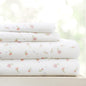 Linen Market Patterned Microfiber King Sheet Set 4 Piece – Oeko-TEX Certified Ultra Soft & Wrinkle-Free - 16" Deep Pocket Sheets - Easy Care King Size - Soft Floral Pink