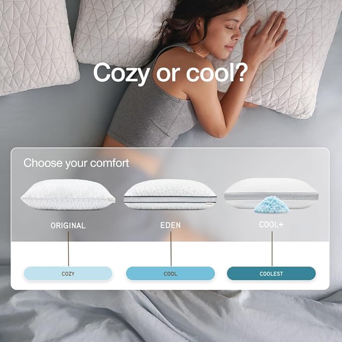Coop Home Goods Original Cut-Out Adjustable Pillow, King Size Bed Pillows for Neck & Head Support, Memory Foam Pillows - Medium Firm for Side Sleeper, CertiPUR-US/GREENGUARD Gold