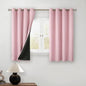 BGment Baby Pink 100% Blackout Curtains for Girls Bedroom 45 Inch Length, Thermal Insulated Full Light Blocking Grommet Noise Cancelling Small Window Curtains for Nursery 2 Panels Each 52 Inch Wide