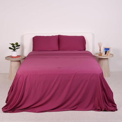 THE LAD COLLECTIVE 2.0 Bedding Set - 4 Piece Sheet & Pillow Case Set, Custom Blend, Soft, Comfortable, Temperature Regulating, & Easy-to-Use - (California King, Aspen)