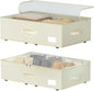 Under Bed Storage with Wheels, No Assemble Required 7.5 inches height Under Bed Storage bins,Large capacity Rolling Underbed Shoe Storage containers，dorm underbed storage drawers