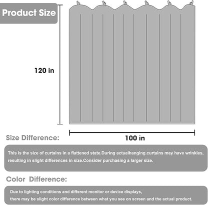 Room Divider Blackout Curtain Track Curtains Wall Dividers Panels Screen for Living Rooms Bedroom Office Privacy Partition Separation, W100 × L120 Inch,1 Panel, Beige