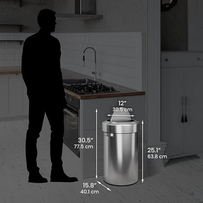 iTouchless Titan 17 Gallon Swing Open Trash Can, Stainless Steel Self-Balance Flip Top Lid Commercial Grade 64 Liter Garbage Can is Perfect for Business, Restaurant, Office and Kitchen