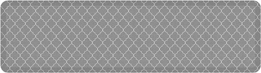 GelPro Anti-Fatigue Designer Comfort Kitchen Floor Mat, 20x72, Trellis Grey Stain Resistant Surface with 3/4” Thick Ergo-Foam Core for Health and Wellness