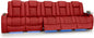 Seatcraft Diamante Zero-Gravity CoolZero Italian Leather Home Theater Seating, Power Headrest, Power Recline, Row of 5 Sofa, Red