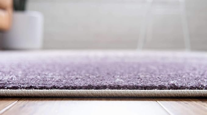 Unique Loom Del Mar Collection Area Rug - Jennifer (4' 1" x 6' 1" Rectangle, Purple/ Ivory)