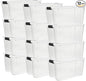 Sterilite 12-Pack Ultra Latching Box, Storage Bins with Lids, Clear Plastic, 70 Quart - Heavy-Duty Organizing Containers for Closet, Bathroom, and Office