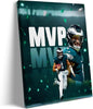 B.B.F MAKE 2025 Super Canvas Bowl Wall Art Champions MVP Hurts Canvas Wall Decor Eagles Poster Print Philadelphia Sports Star Picture Gift Modern Bedroom Living Room Home Decoration, Framed 8x10inch
