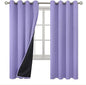 BGment Thermal Insulated 100% Blackout Curtains for Bedroom with Black Liner, Double Layer Full Room Darkening Noise Reducing Grommet Curtain (52 x 72 Inch, Lavender, 2 Panels)