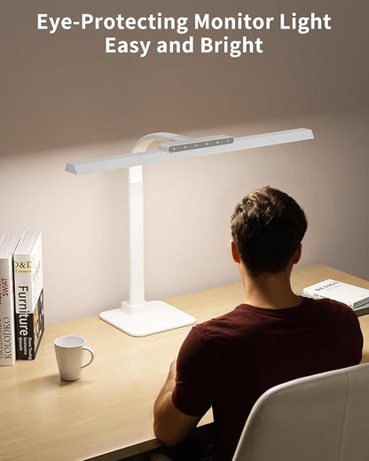 LED Desk Lamp with Base, 24W Brightness Touch Control Desk Light for Home Office, Eye-Caring Tall Adjustable Architect Lights for Reading, Drawing, Crafts, Gaming, Workbench, Study