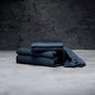LUXOME Luxury Sheet Set | 100% Rayon (Viscose) from Bamboo | Queen Size - Navy | Deep Pockets | 4-Piece Set (Fitted, Flat, 2 Pillowcases)