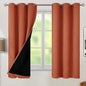 BGment Thermal Insulated 100% Blackout Curtains 63 Inch Length 2 Panels, Total Light Blocking Curtains for Bedroom, Grommet Window Drapes with Thick Black Liner, 42 Inch Wide Each Panel, Terracotta