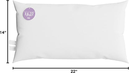 14x22 inch Pillow Form by Looms and Linens with Down Alternative Sham Pillow - USA Made Lumbar Pillow Pack of 1