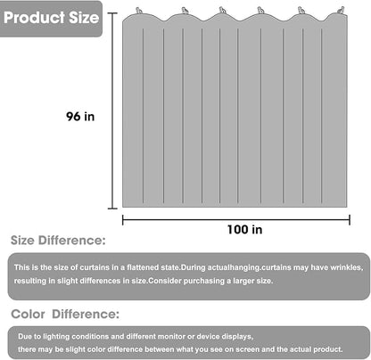 Room Divider Blackout Curtain Track Curtains Wall Dividers Panels Screen for Living Rooms Bedroom Office Privacy Partition Separation, W100 × L96 Inch,1 Panel, Black