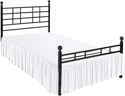 Ruffled Bed Skirt with Split Corners, White, King 16 Inch Drop Bedskirt, Hotel Quality Brushed Microfiber Wrinkle Free Dust Ruffle Bed Skirt King Size