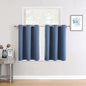 ChrisDowa Small Window Curtains for Kitchen and Bedroom - Grommet Short Thermal Insulated Room Darkening Curtains (2 Panels, Stone Blue, 36 x 24 Inch)