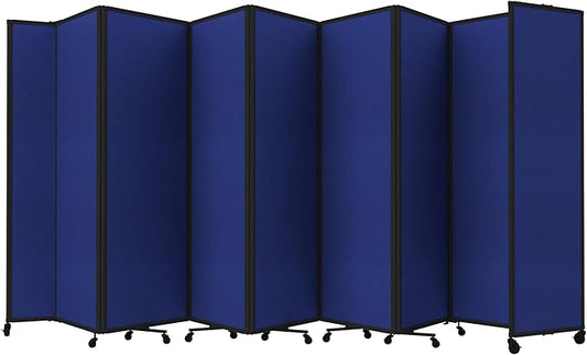 Versare Room Divider 360 Portable Wall Partition | Folding Panels | Large Freestanding Divider | Locking Wheels | Temporary Room Separator