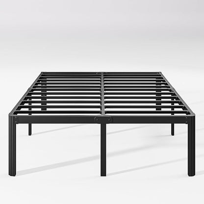 Hunlostten 16" High Heavy Duty California King Bed Frames No Box Spring Needed, Metal Platform Cal King Bed Frame with Round Corners, Easy Assembly, Noise Free, Black