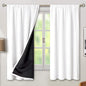 BGment White Blackout Curtains for Bedroom 63 Inch Length 2 Panels Set, Full Room Darkening Thermal Insulated Soundproof Window Curtain Drapes with Rod Pocket, Each Panel 38 Inch Wide, Pure White