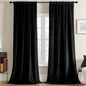 Joydeco Black Velvet Curtains 90 inch Length 2 Panels, Luxury Blackout Rod Pocket Thermal Insulated Window Curtains, Super Soft Room Darkening Drapes for Living Dining Room Bedroom,W42 x L90 inches