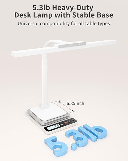 LED Desk Lamp with Base, 24W Brightness Touch Control Desk Light for Home Office, Eye-Caring Tall Adjustable Architect Lights for Reading, Drawing, Crafts, Gaming, Workbench, Study