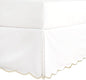 HIG Off White Chic Queen Bed Skirt - Easy Fit Scallop Edge Pleated Bedskirts, 14 Inch Drop Anti-Slip Dust Ruffle, Thick Fabric for Enhanced Privacy, Pre-Washed for Long-Lasting Use(N60022)