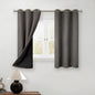 BGment Short 100% Blackout Curtains for Bedroom, Thermal Insulated Energy Efficiency Noise Reducing Grommet Curtains 45 Inch Length with Liner for Small Window 2 Panels Each 42 Inch Wide, Grey