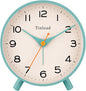 4.5" Antique Retro Analog Alarm Clock, Small Silent Bedside Desk Clock,Lighted on Demand, Battery Operated, Snooze, for Living Room, Bedroom, Bedside(Green)