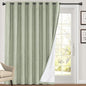 PrinceDeco Linen Blackout Curtains 108 Inches Long 100% Blackout Curtains for Sliding Glass Doors Extra Wide Patio Door Curtains for Sliding Glass Door,W100 X L108 Inch,Sage
