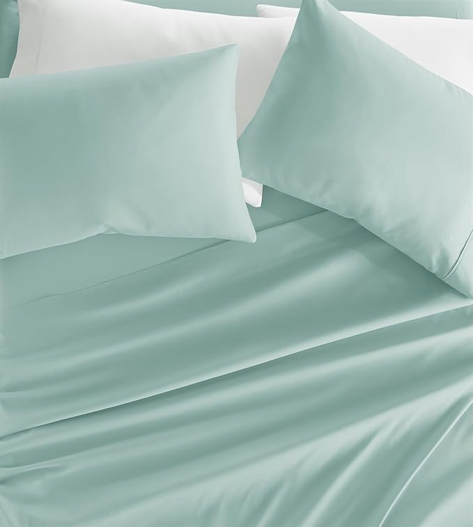 Linen Market Bed Sheets for California King Size Bed (Aqua) - Sleep Better Than Ever with These Soft and Cooling California King Sheets - Deep Pocket Fits 16" Thick Beds - 4 Piece Cal King Sheet Set