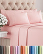 King 6 Piece Sheet Set - Cooling, Comfy & Breathable - Hotel Luxury Bedding, Includes Fitted Sheet for Women, Men, Kids & Teens - 1 Flat, 1 Fitted Sheet, 4 Pillowcases with Deep Pockets - Baby Pink