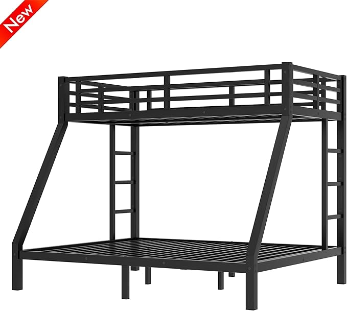 Upgraded & Stronger Heavy Duty Metal Twin XL Over Queen Bunk Bed for Adults & Teens, Thickened More Stable Safer Bunkbeds (Greater Weight Capacity) (Twin XL Over Queen)