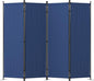 Room Divider, 4 Panel Folding Privacy Screen, 88” Portable Separating with 3 Metal Feet, Partition Room Dividers, Lightweight Freestanding Wall Divider Screen for Office Bedroom Hospital(Blue)