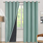 BGment Thermal Insulated 100% Blackout Curtains for Bedroom with Black Liner, Double Layer Full Room Darkening Noise Reducing Grommet Curtain (52 x 84 Inch, Frosty Green, 2 Panels)