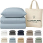 Cloud Scape Linen 100% Egyptian Cotton Sheets Twin Size, 3 Pieces Luxury Bedding Set, 400 Thread Count,Hotel Quality, Silky Soft, Breathable and Durable, Deep Pockets up to 15, French Blue