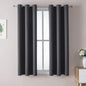 ChrisDowa Small Window Curtains 50 inches Long for Bedroom - Grommet Short Thermal Insulated Room Darkening Curtains for Kitchen (2 Panels, Dark Grey, 29 x 50 Inch)
