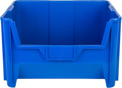 Hudson Exchange 20" x 15" x 12.5" (3 Pack) Plastic Giant Stackable Hopper Bin Container, Blue