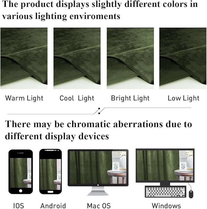 StangH Soft Velvet Bedroom Curtains 96 inches Long Moss Green Christmas Home Decoration Light Blocking Thermal Insulated Sliding Door Panels for Office, W62 x L96, 2 Panels