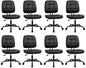 CLATINA Armless Home Office Chair with Lumbar Support and Wheels, Small PU Leather Ergonomic Low Back Desk Chairs No Arms, Adjustable Height 360° Swivel Rolling Computer Task Chair, Black, 8 Pack