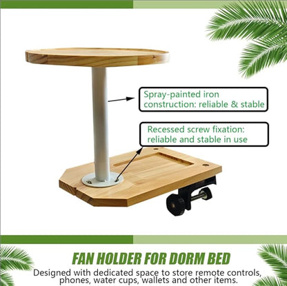 PoolTechX Fan Holder for Dorm Bed, Wooden Clamp Fan Holder for Woozoo Fan,Fit Bunk & Lofted Bed, College Dorm Essentials
