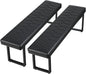 STHOUYN 58” Padded Dining Table Bench Pair of 2 for 6-8 Person, Faux Leather Indoor Cushioned Extra Long Bench for Dining Room Table, Bedside Shoe Entryway Benches (Black, 58")